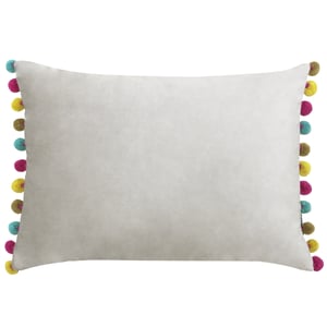 Paoletti Fiesta Velvet Pom Pom Trimmed Cushion Cover