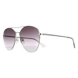 Calvin Klein Aviator Mens Silver Smoke Grey CK20121S