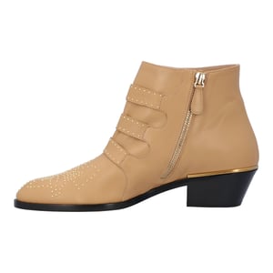 Chloé dames Susanna korte laarzen in beige leer