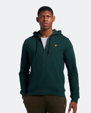 Lyle & Scott hoodie met rits in groen