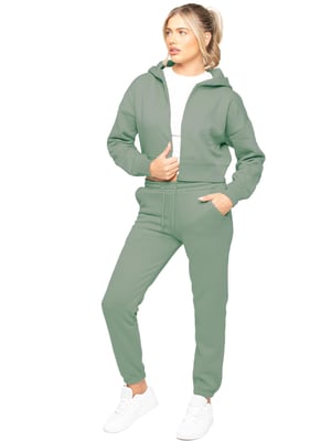 Enzo | Womens Crop Zip Hoodie Tracksuit Set