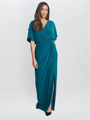 PASCALE LONG KNOT FRONT JERSEY DRESS