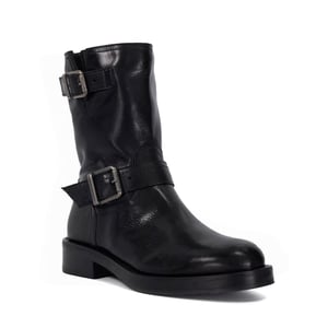 Dune Pixen Leren Dames Zwarte Laarzen