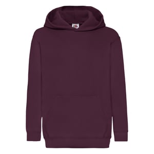 Fruit Of The Loom Kinder Unisex Sweatshirt Met Capuchon / Hoodie (Bordeaux)