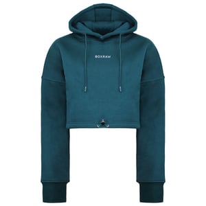 BoxRaw Johnson Womens Teal Cropped Hoodie