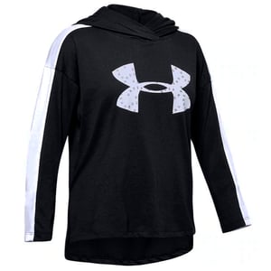 Under Armour Girls Favourite Jersey Hoodie Taped Jumper 1351675 001