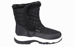 Cotswold Butterrow Textiel Dames Zwarte Winter Middelhoge Laarzen