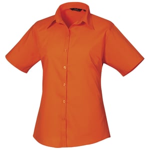 Premier Popeline blouse met korte mouwen / Gewoon werkoverhemd (Oranje)