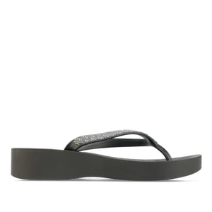 Ipanema Mesh Wedge Links teenslippers voor dames, zwart