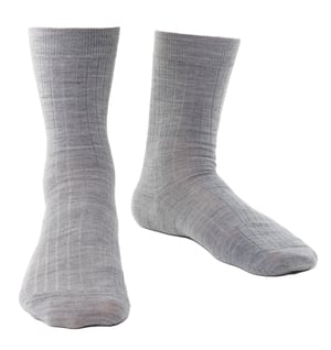 Steven - Mens Merino Wool Socks with Loose Soft Top for Swollen Feet -Light Grey