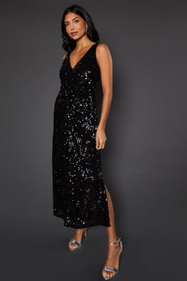 Occasion Sequin Ruched Midaxi Dress