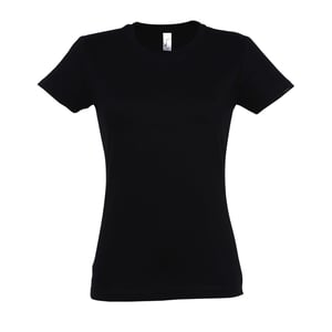 SOLS Womens/Ladies Imperial Heavy Short Sleeve T-Shirt (Deep Black)