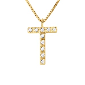 DIADEMA - Halsband med diamanter - T - Gul guld