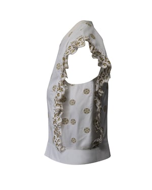 Chloe Broderie Anglaise Crop Top i Vit Bomull