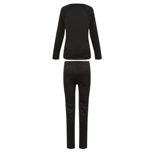 Regatta Womens/Ladies Plain Thermal Base Layer Set (Black)