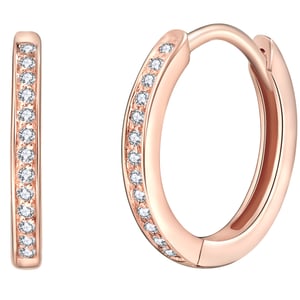 Hoop earring sterling silver rose gold zirconia white Rafaela Donata