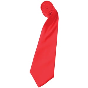 Premier Mens Plain Satin Tie (Narrow Blade) (Strawberry Red)