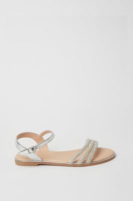 Wide Fit Fern Embellished Flat Sandals