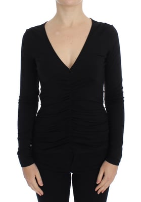 Versace Jeans Dam Svart Stretch Långärmad Tröja