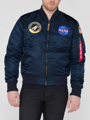 Alpha Industries Men's MA-1 VF NASA Bomber Jacket in Dark Blue
