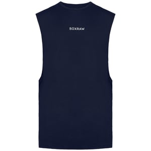 BoxRaw SMRT-TEC Mens Navy Blue Muscle Tank Top