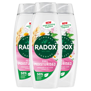 Radox Mineral Therapy Shower Gel Feel Moisturised Mood Boosting 450ml, 3 Pack