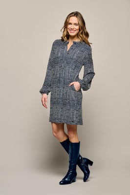 Cecile Print Tuniek Navy / Wit