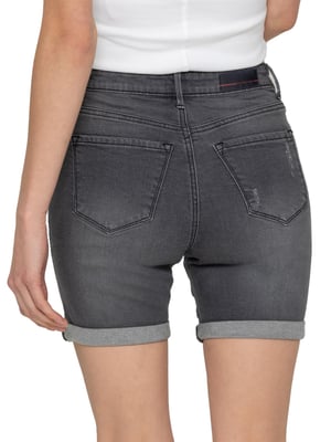 Enzo | Womens Ripped Denim Shorts - Grey