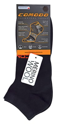 Comodo - Unisex Merino Wool Running Socks | Lightweight Sport Socks - Black