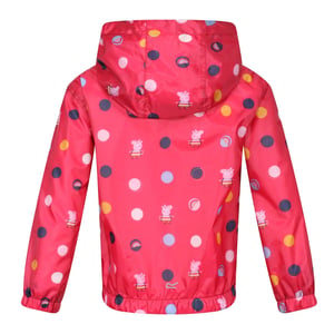 Regatta Barn/Kids Peppa Pig Polka Dot Hooded Vattentät jacka (Blush Red)