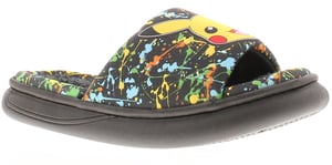 Pokemon Younger Childrens Novelty Slippers Borg  Milo black