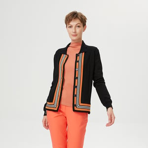 Vest met contrasterende randen