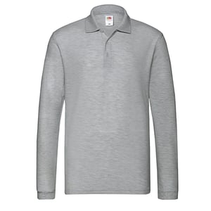 Fruit of the Loom Heren Premium Heather Poloshirt met lange mouwen (Atletische Heide Grijs)