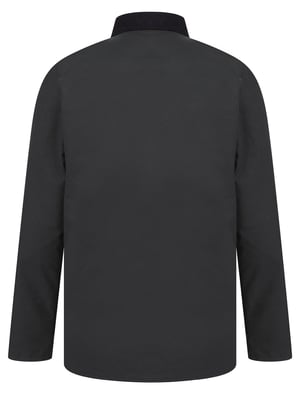 Navy Cotton Wax Jacket With Corduroy Collar