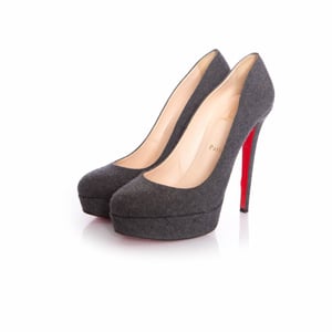 Gray "bianca 140" Wool Platform Court Shoes.