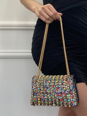 Multi Coloured Embellished Clutch Bag