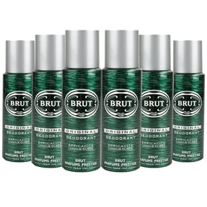 Brut Men's Original Long-Lasting Anti-Perspirant Deodorant 200ml, 6 Pack