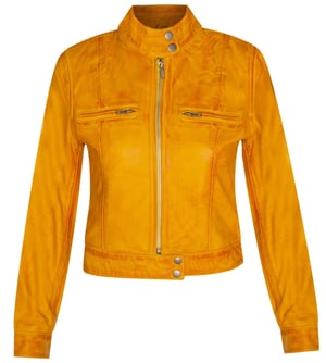 Dames effen leren motorbikerjack-Braga