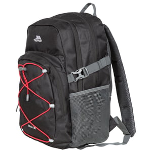 Trespass Albus 30 Litre Casual Rucksack/Backpack (Black/Red)
