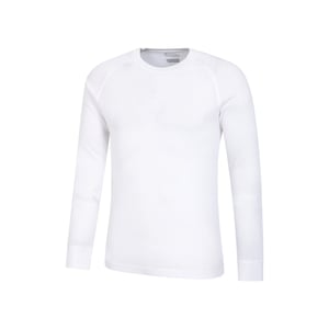 Mountain Warehouse Mens Talus rundhalsad långärmad termotröja med rund hals (Vit)