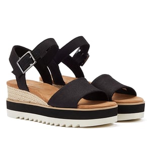 TOMS Diana Canvas Wig Vrouwen Zwarte Sandalen