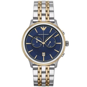 Emporio Armani AR1847 Men's Watch Chronograph Two Tone Blue