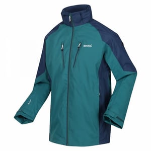 Regatta Mens Calderdale IV Vattentät Softshell Vandringsjacka med huva (Pacific Green/Admiral Blue)