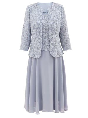 Laticia Midi Length Lace Mock Jacket Dress