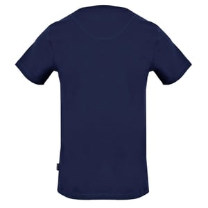Aquascutum T-shirt med sydd Aldis-logotyp, marinblå
