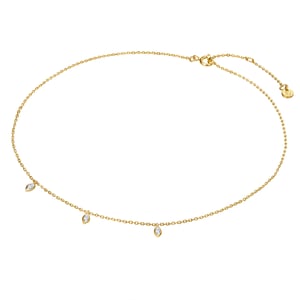 Necklace sterling silver yellow gold zirconia white Glanzstücke München