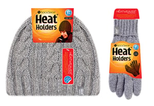 Heat Holders - Damesmuts en handschoenenset voor de winter - Lichtgrijs