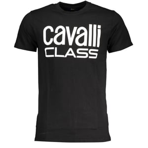 Cavalli Class Bold White Logo Black T-Shirt