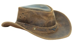 Cowboy Aussie Echte Leren Hoed Australische Tan Bruin Westerse Outback Bush Hoed