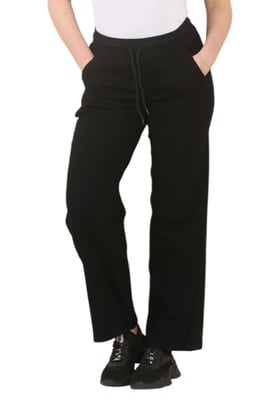MYT Womens Elasticated High Waist Wide Leg Jeans in Zwart